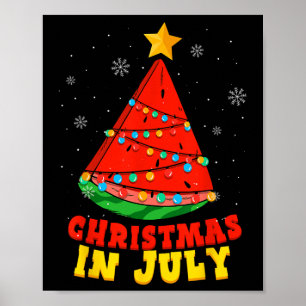 Poster Árvore de Melancia Natal em Julho Férias de Verão 