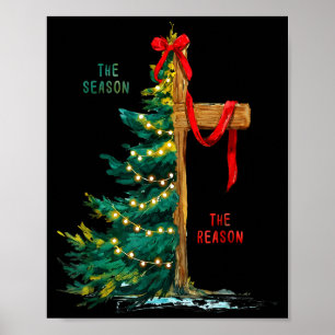 Poster Árvore de Natal A Temporada Cruz de Jesus O Motivo