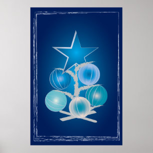 Poster Árvore de Natal azul