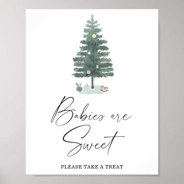 Poster Árvore de Natal - bebês são doces pôster (Frente)