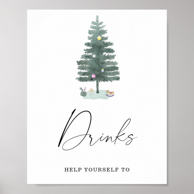 Poster Árvore de Natal - Bebidas  Cartaz (Frente)