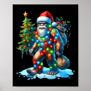 Poster Árvore de Natal Bigfoot Sasquatch Xmas