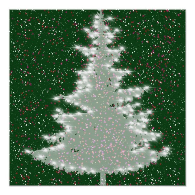 Póster Árvore de Natal Brilho Invernal Encantado (Frente)