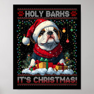 Poster Árvore de Natal Bulldog Desorte Cachorros