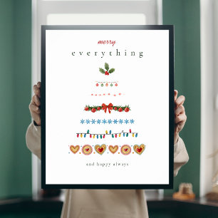Poster Árvore de Natal Colorida Moderna de Férias
