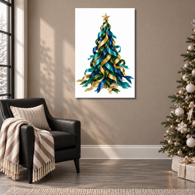 Poster Árvore de Natal com Fitas (Criador carregado)