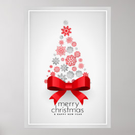 Poster Árvore de Natal com flocos de neve