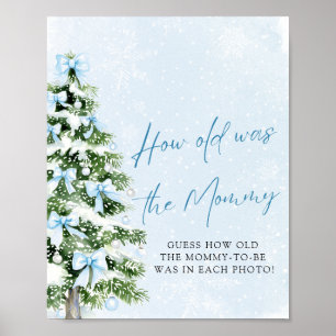Poster Árvore de Natal com Laços Azuis Como a Mamãe Era J