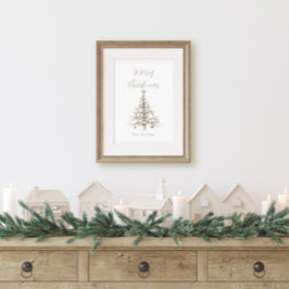 Poster Árvore de Natal Costeira de Madeira Flutuante Rúst