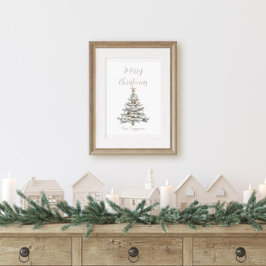 Poster Árvore de Natal Costeira de Madeira Flutuante Rúst