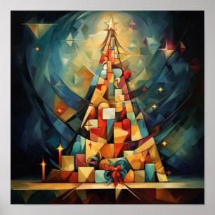 Poster Árvore de Natal Cubismo