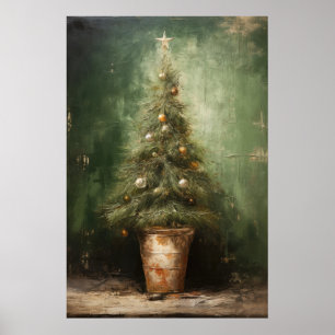 Poster Árvore de Natal da Elegância Russa em um Pote de a