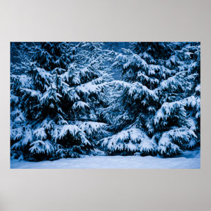 Poster Árvore de Natal da Floresta de inverno