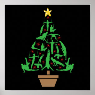 Poster Árvore de Natal da ginástica masculina
