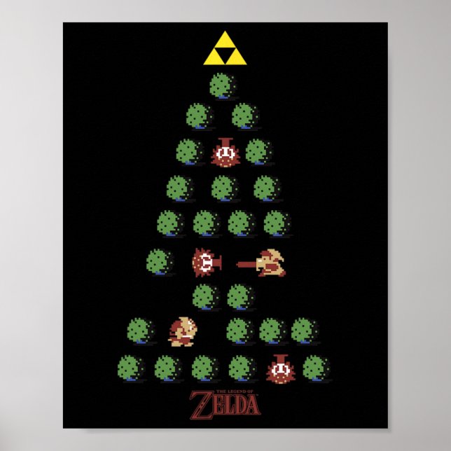 Poster Árvore de Natal de 8 bits (Frente)