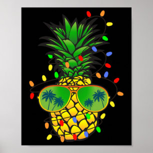 Poster Árvore de Natal de Abacaxi Engraçada Verão Natal e