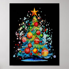 Poster Árvore de Natal de Aquarela