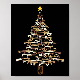Poster Árvore de Natal de Armas - Presente de Natal com E