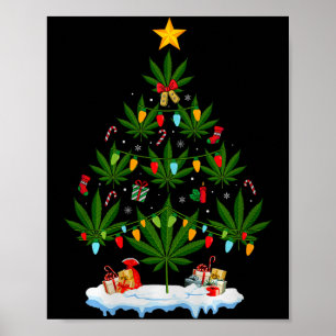 Poster Árvore de Natal de Folha Maconha Natal do Fumante