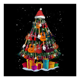 Póster Árvore de Natal de Guitarra Divertida