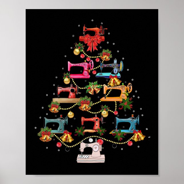 Poster Árvore de Natal de Máquinas de Costura (Frente)