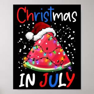 Poster Árvore de Natal de Melancia Natal em Julho Meninos