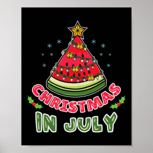Poster Árvore de Natal de Melancia no Natal de Julho