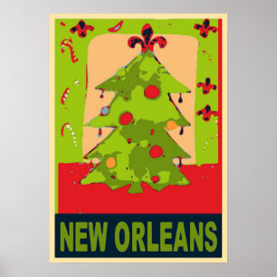 Póster Árvore de Natal de Nova Orleans