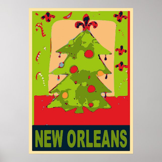 Póster Árvore de Natal de Nova Orleans (Frente)