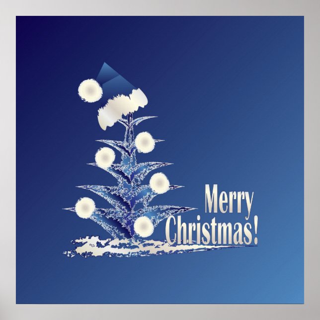 Poster Árvore de Natal de papais noeis (Frente)