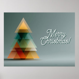 Poster Árvore de Natal de Transparentes Geométricos em Ca