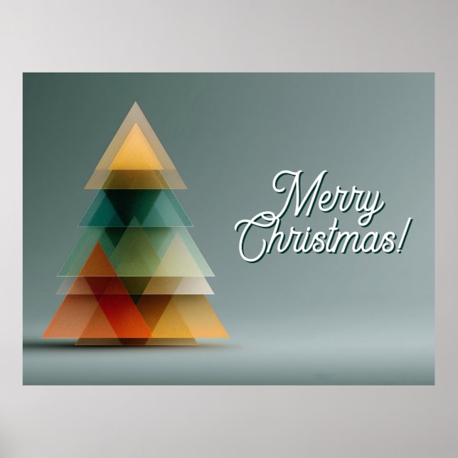 Poster Árvore de Natal de Transparentes Geométricos em Ca (Frente)