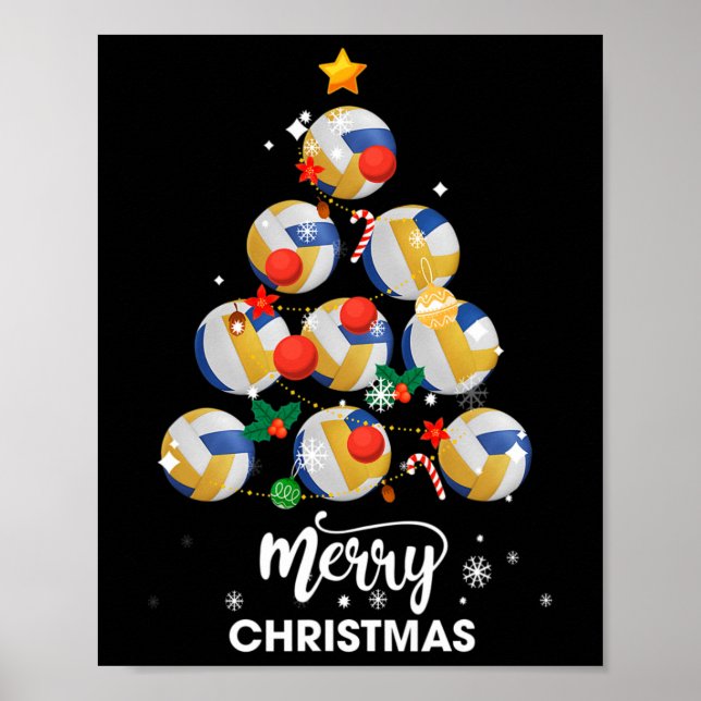 Poster Árvore De Natal De Voleibol Presente Para Voleibol (Frente)