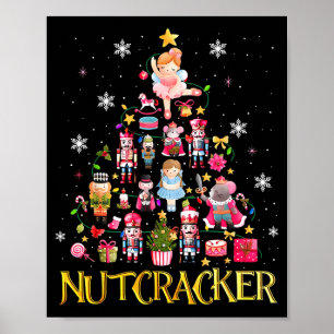 Poster Árvore de Natal do Quebra-Nozes Ballet Dança Mulhe