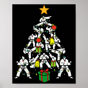 Poster Árvore de Natal do Taekwondo Xmas Artes Marciais K