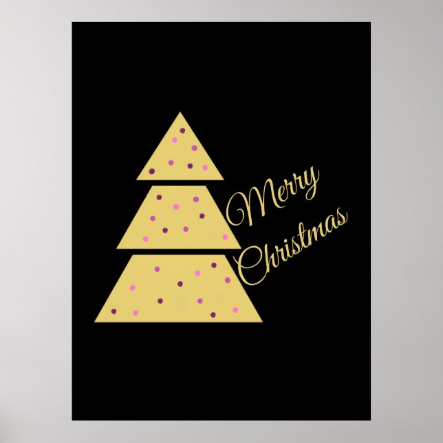 Poster Árvore de Natal Dourada (Frente)