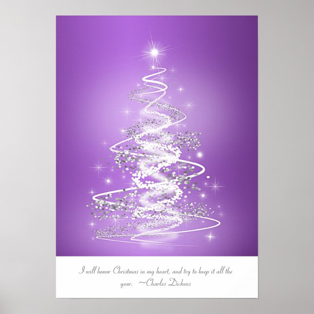 Póster Árvore De Natal Em Roxo (Frente)