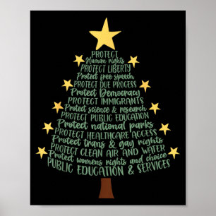 Poster Árvore de Natal engraçada sutilmente anti-Trump