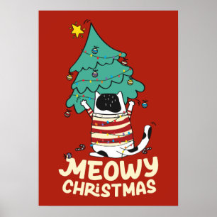 Poster Árvore de Natal Engraçado, Grumpy Tuxedo