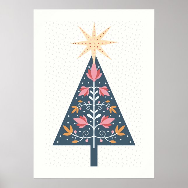 Poster Árvore de Natal escandinava (Frente)