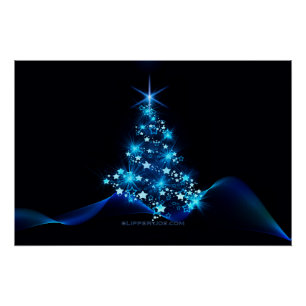 Póster Árvore de Natal estilizada e brilhante da Slippery