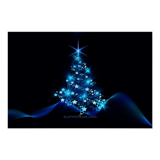 Póster Árvore de Natal estilizada e brilhante da Slippery (Frente)