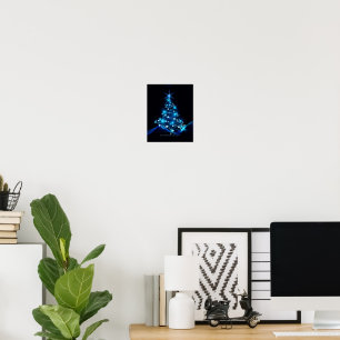 Poster Árvore de Natal estilizada e brilhante da Slippery