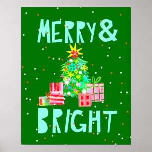 Poster Árvore de Natal Feliz e brilhante
