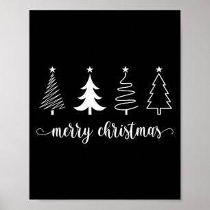 Poster Árvore de Natal Feminina Árvores de Natal Alegres 