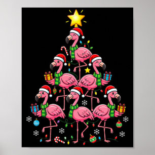 Poster Árvore de Natal Flamingo Nk Papai Noel Flamingo Fé