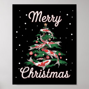 Poster Árvore de Natal Koi Fish Xmas Tree Koi Carp