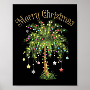 Poster Árvore de Natal Luz Palmeira Havaiana Trocal Ch