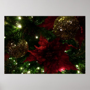 Póster Árvore de Natal Marrom e Dourada I Foto de Feriado