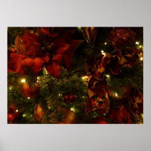 Poster Árvore de Natal Marrom e Dourada II